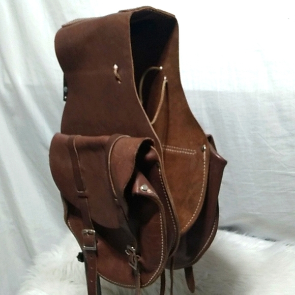 SALE! RARE! Buckaroo 1995 Vint Medium Leather Saddle Bag For Horse Or Motorcycle - Picture 7 of 16